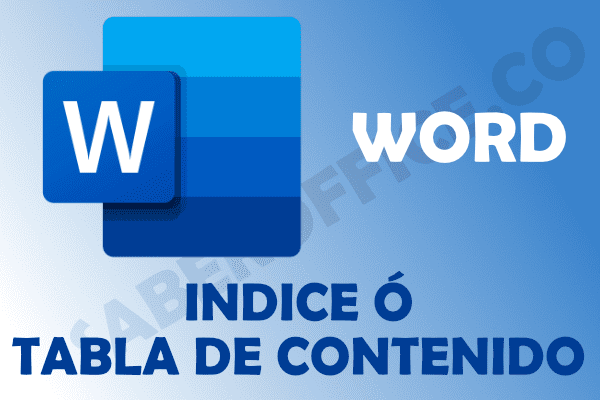 Word Carta Indice O Tabla De Contenido